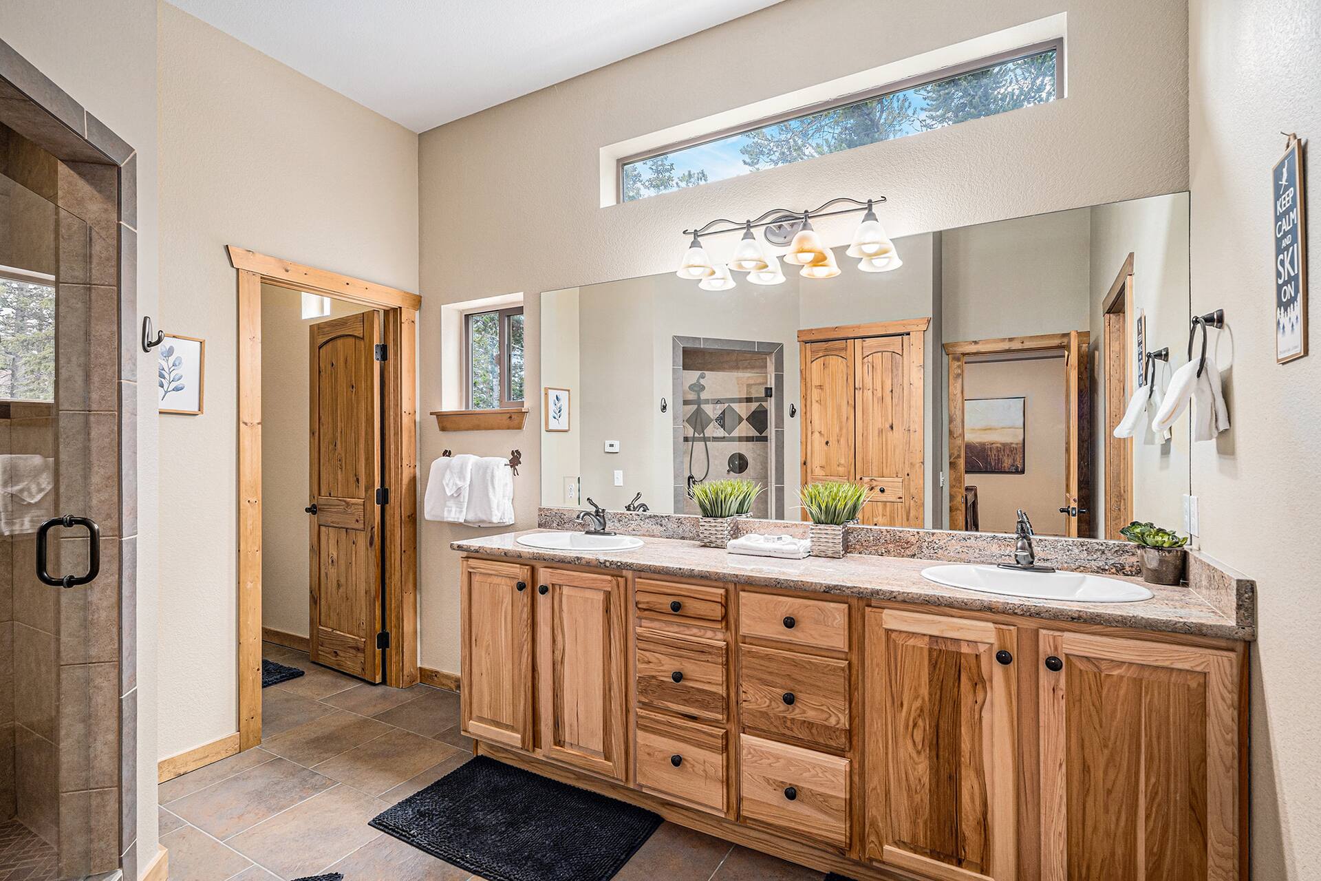 Primary ensuite with a double vanity